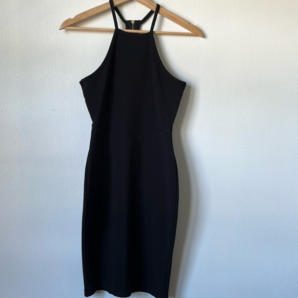 Express Black Bodycon Dress with Back Cutouts Size 2 Excellent Condition